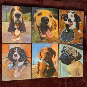 6 Dog Art Canvases